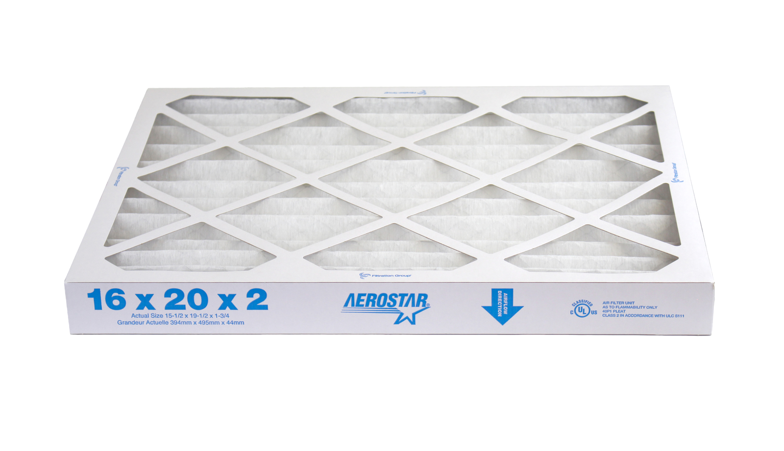 10384 - Genuine OEM FG IAQ Aerostar Series 400 Pleated Filter, 16" x 20" x 2", MERV 8, Standard Capacit
